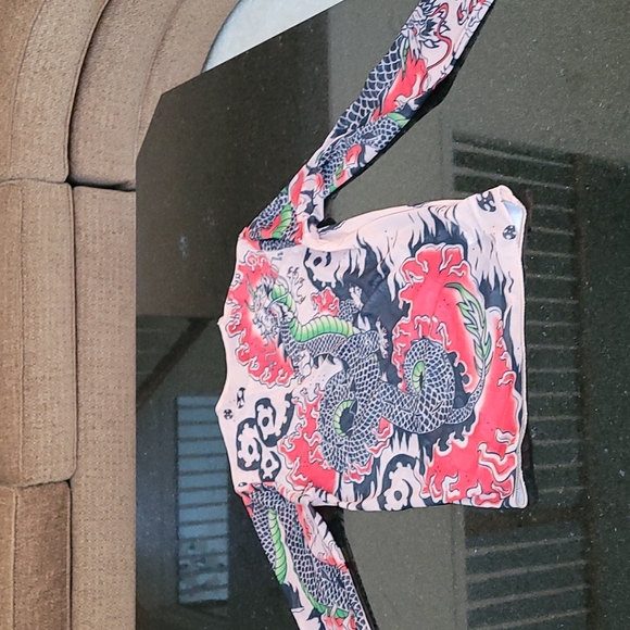 Vintage y2k sheer top tiger - Picture 6 of 10